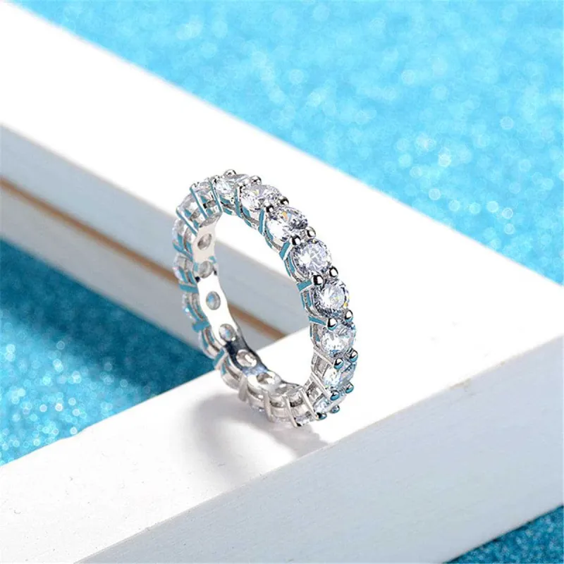 Crystal & Silvertone Eternity Band made by Zulily