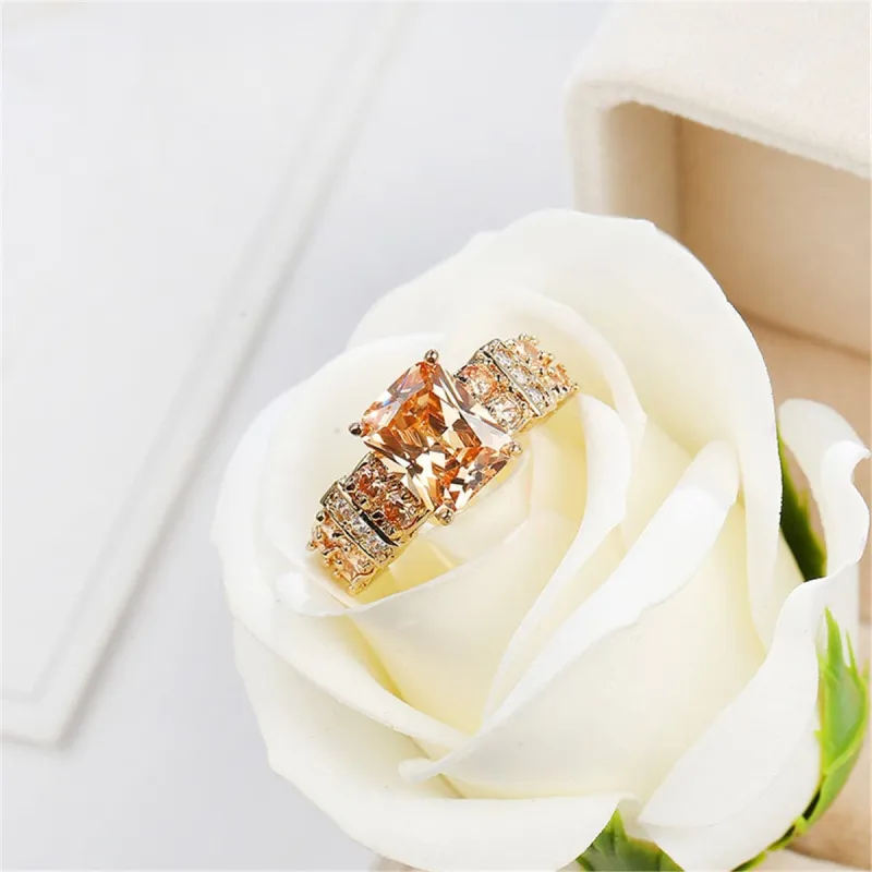 Champagne Cubic Zirconia & Crystal Multi-Row Radiant-Cut Ring made by Zulily