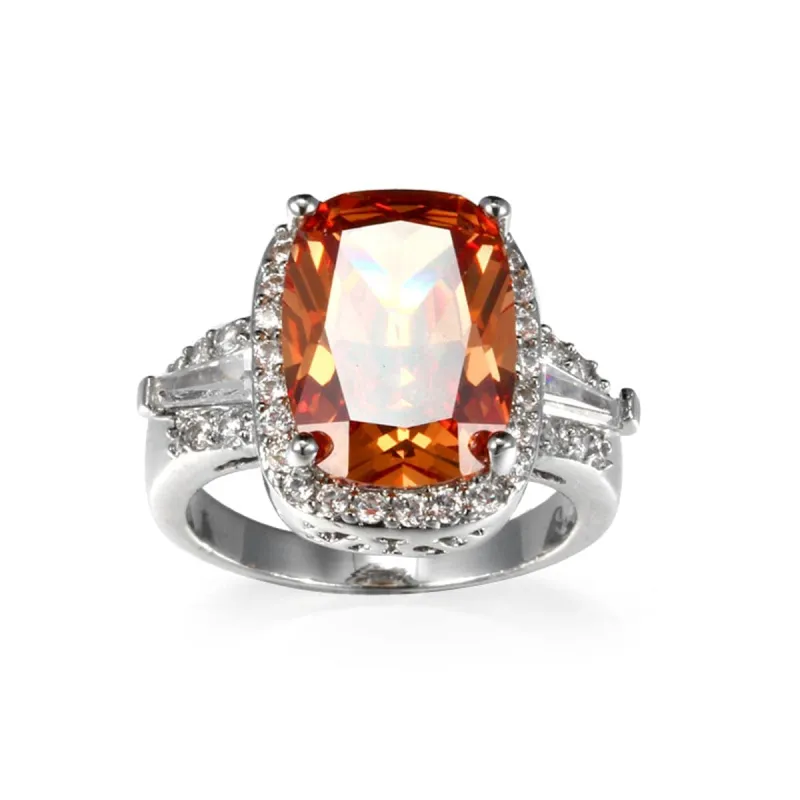 Champagne Crystal & Cubic Zirconia Halo Oval-Cut Ring made by Zulily