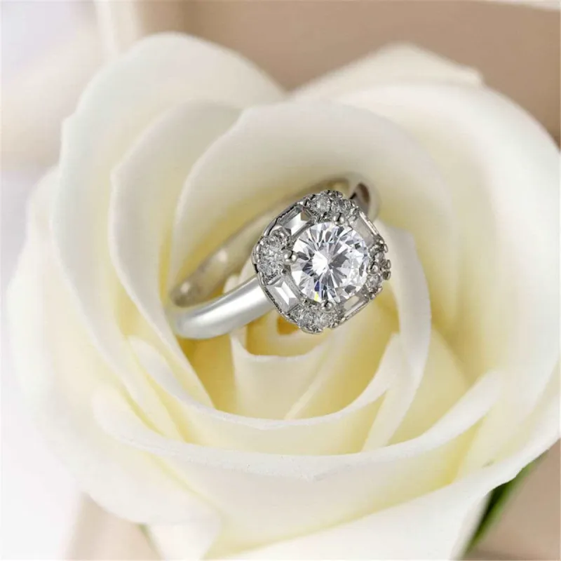 Crystal & Cubic Zirconia Halo Ring made by Zulily