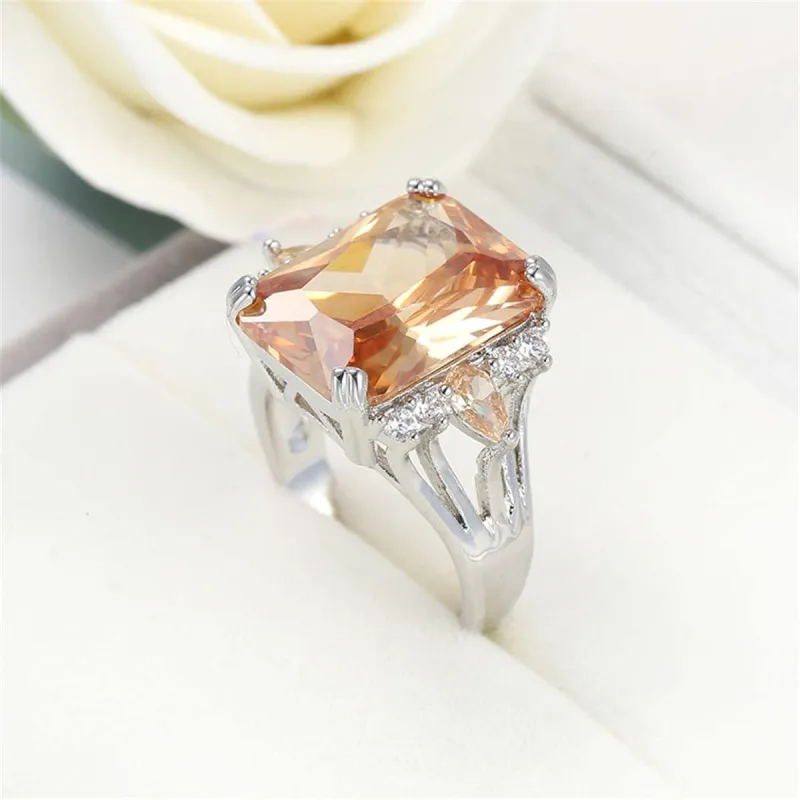 Champagne Cubic Zirconia & Crystal Marquise-Accent Radiant-Cut Ring made by Zulily