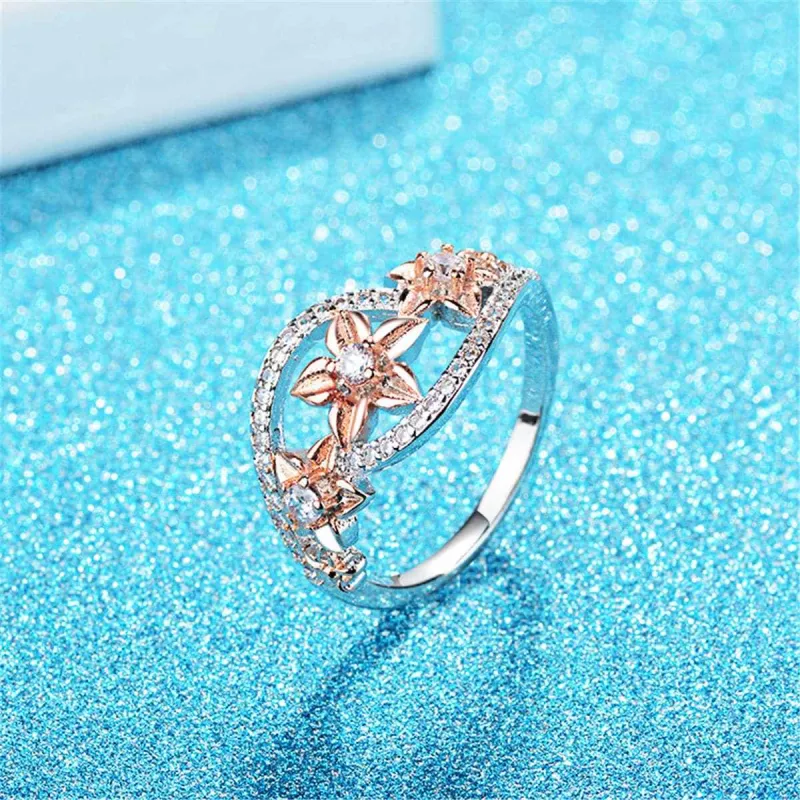 Crystal & Cubic Zirconia Link Floral Ring made by Zulily