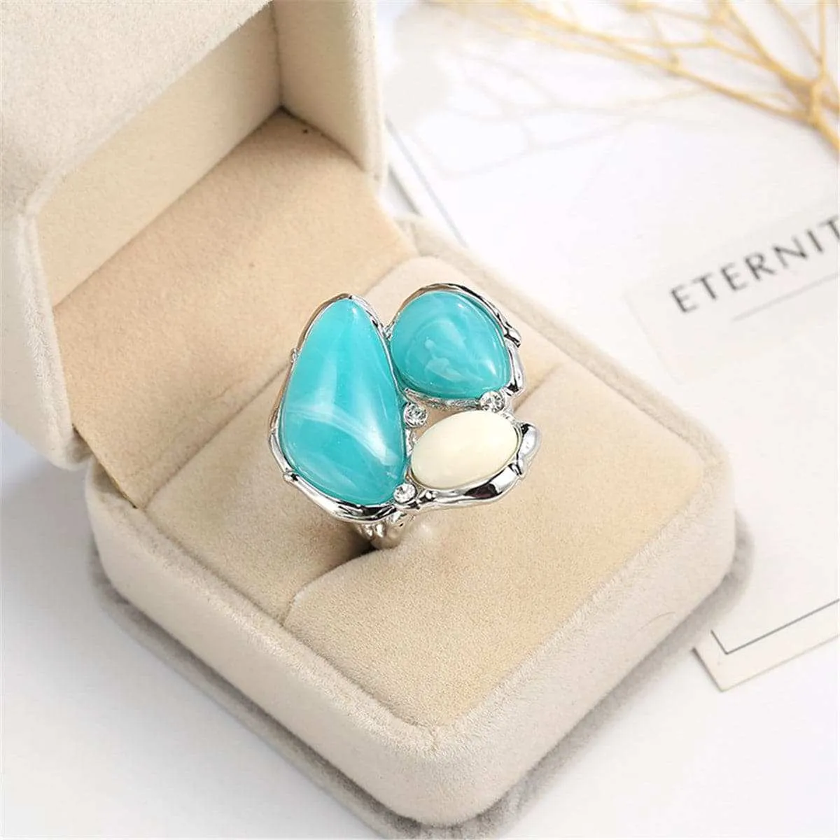 Cateye & Silvertone Ring sold by Zulily product image thumbnail 2