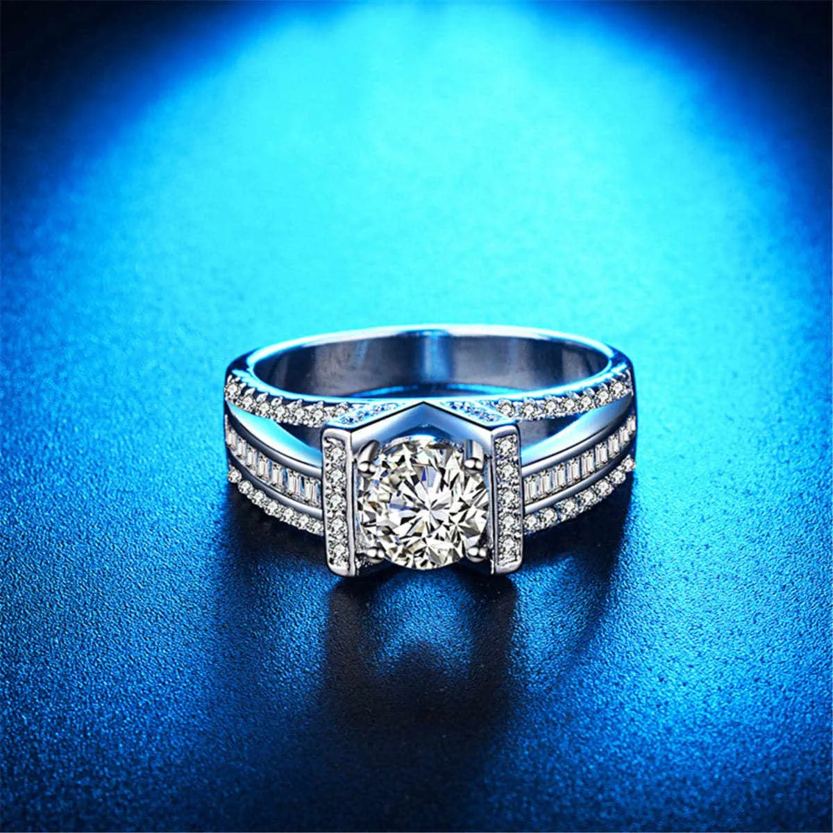 Crystal & Cubic Zirconia Split-Shank Cocktail Ring sold by Zulily