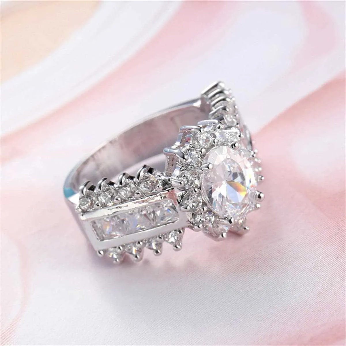 Crystal & Silvertone Hola Ring sold by Zulily