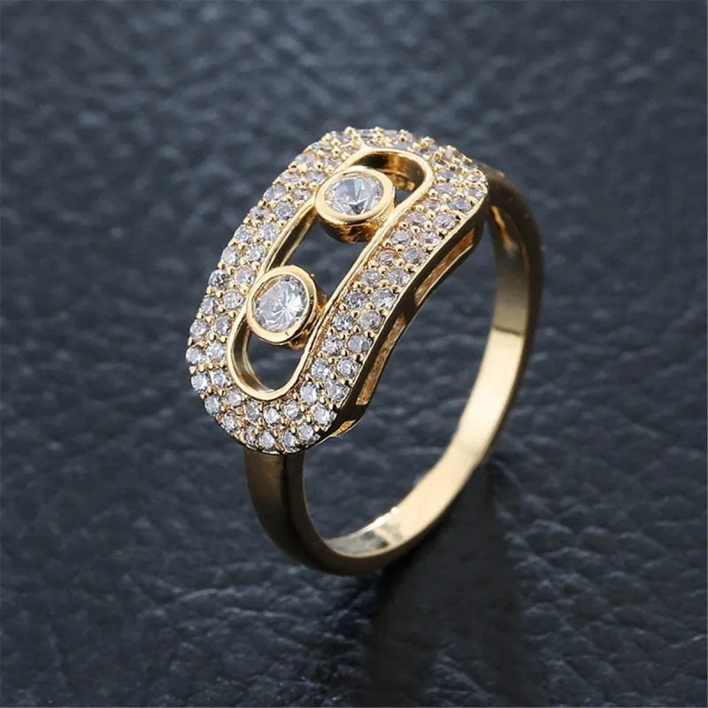 Cubic Zirconia & Crystal Goggle-Band Ring made by Zulily