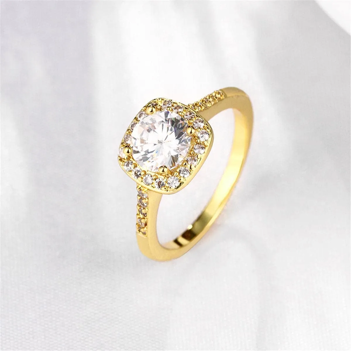 Cubic Zirconia & Crystal Goldtone Cushion Cut Ring sold by Zulily