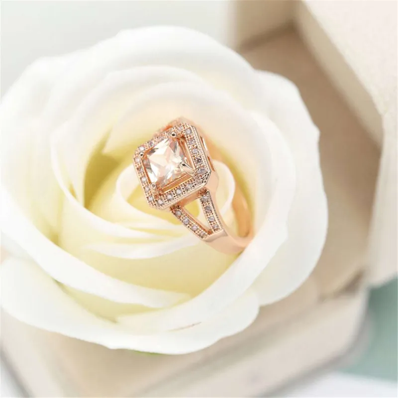 Cubic Zirconia & Crystal Princess-Cut Halo Ring made by Zulily