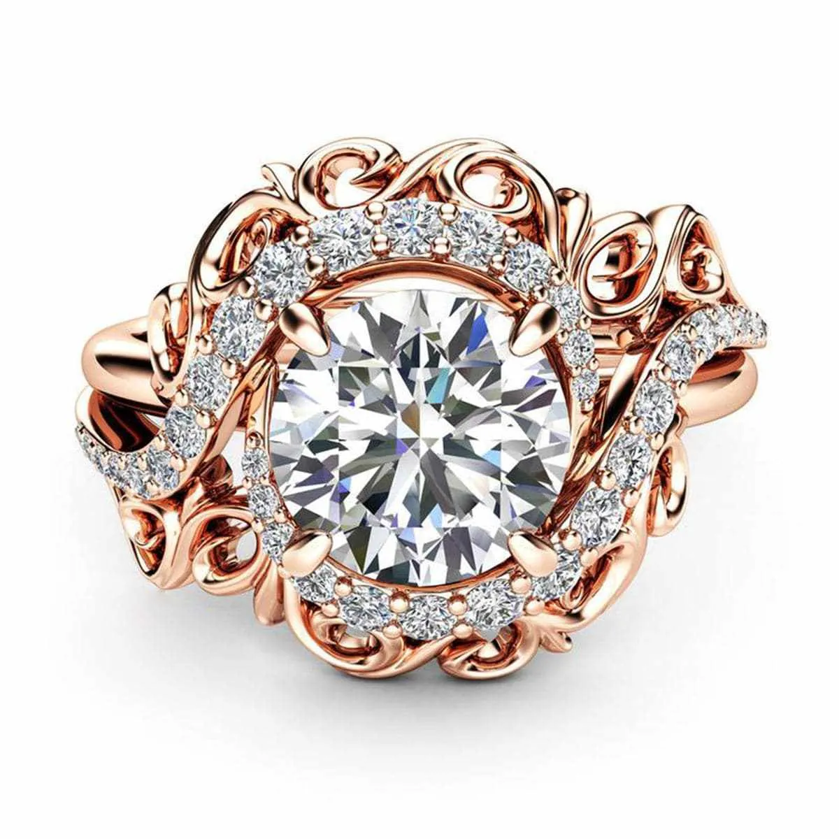 Cubic Zirconia & Crystal Rose Goldtone Swirl Ring sold by Zulily product image thumbnail 3