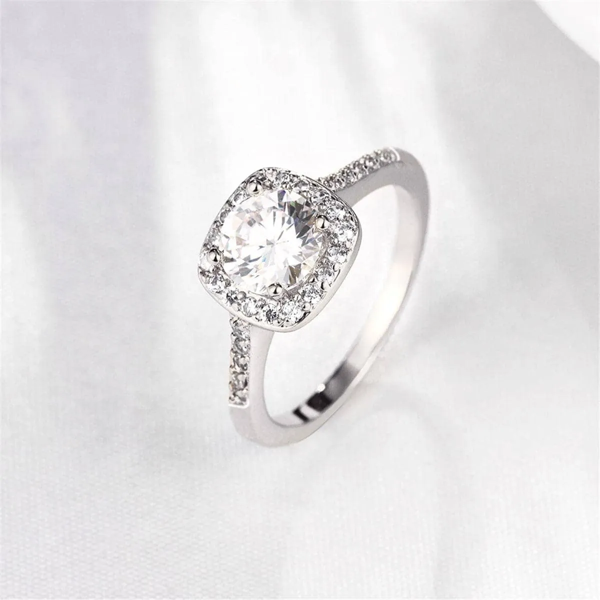Cubic Zirconia & Crystal Silvertone Cushion Cut Ring sold by Zulily product image thumbnail 3