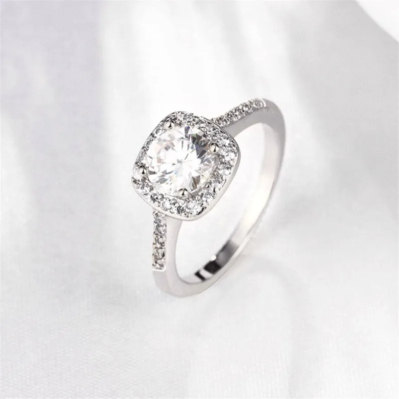 Cubic Zirconia & Crystal Silvertone Cushion Cut Ring made by Zulily