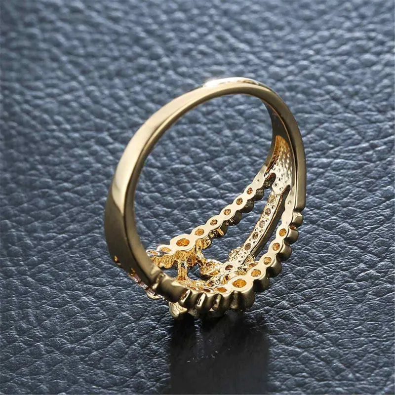 Cubic Zirconia & Goldtone Butterfly Ring made by Zulily