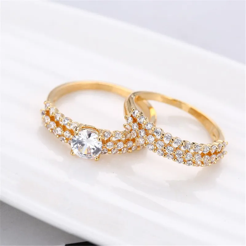 Cubic Zirconia & Goldtone Band & Ring made by Zulily