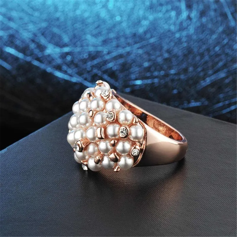 Cubic Zirconia & Pearl Rose Goldtone Promise Ring made by Zulily