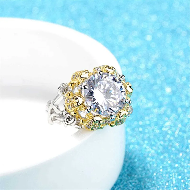 Cubic Zirconia & Crystal Two-Tone Frog Ring made by Zulily