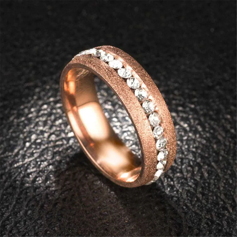 Cubic Zirconia & Rose Goldtone Frosted Band made by Zulily