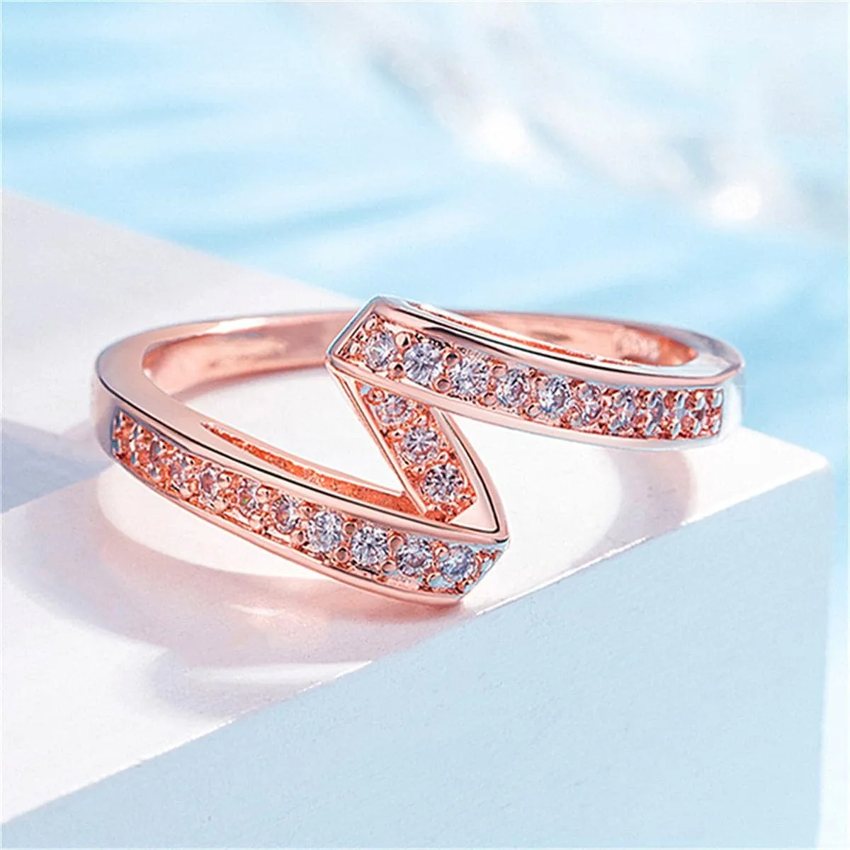 Cubic Zirconia & Rose Goldtone Ribbon Band sold by Zulily product image thumbnail 2