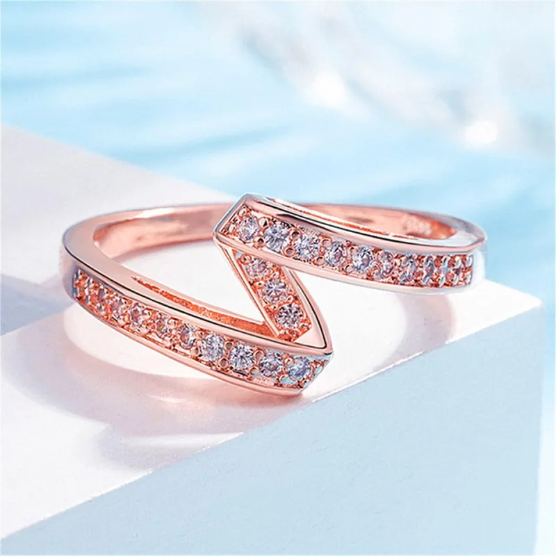 Cubic Zirconia & Rose Goldtone Ribbon Band made by Zulily
