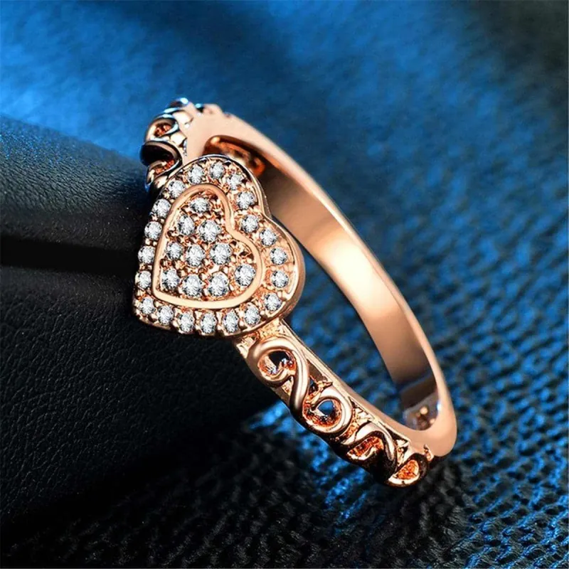 Cubic Zirconia & Rose Goldtone Heart Ring made by Zulily