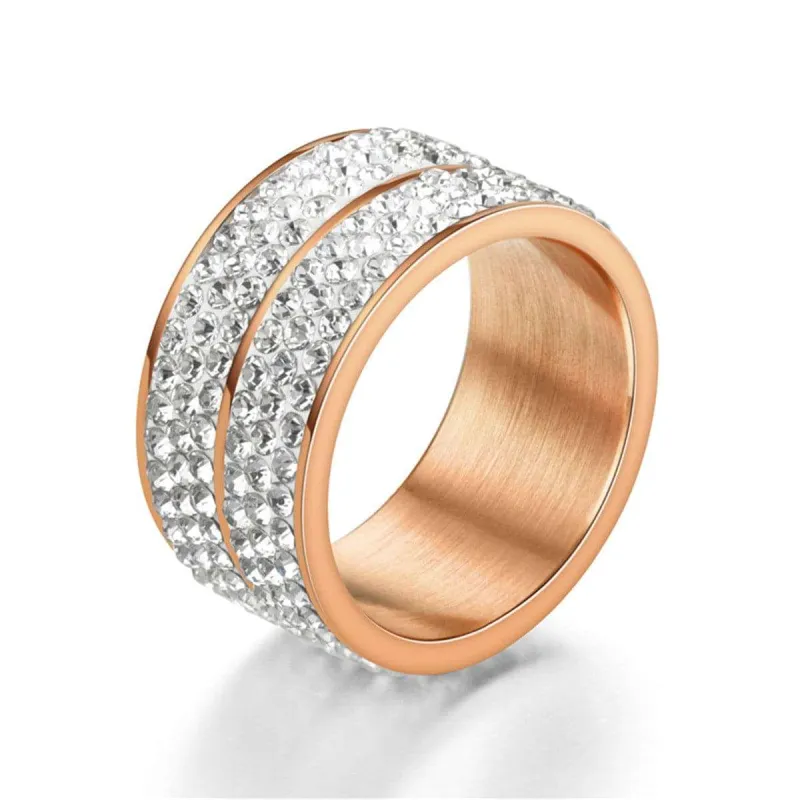 Cubic Zirconia & Rose Goldtone Layered Band Ring made by Zulily