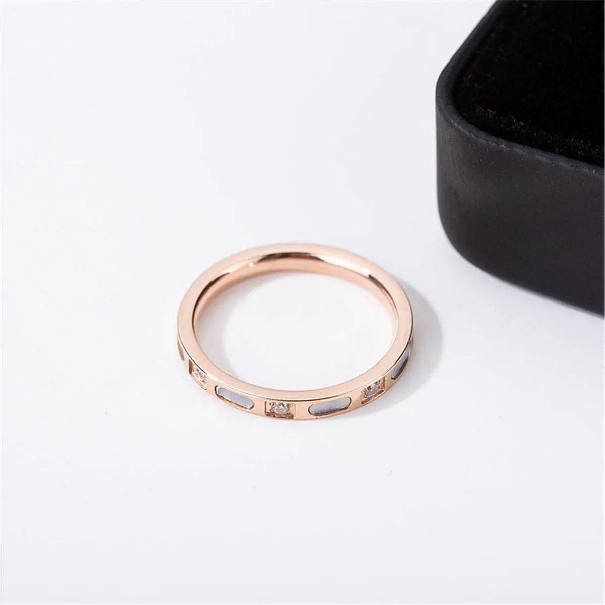 Cubic Zirconia & Shell Band Ring sold by Zulily