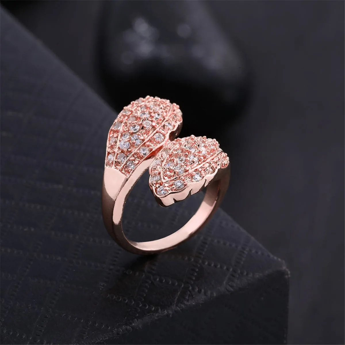 Cubic Zirconia & Rose Goldtone Pavé Flower Petal Ring sold by Zulily
