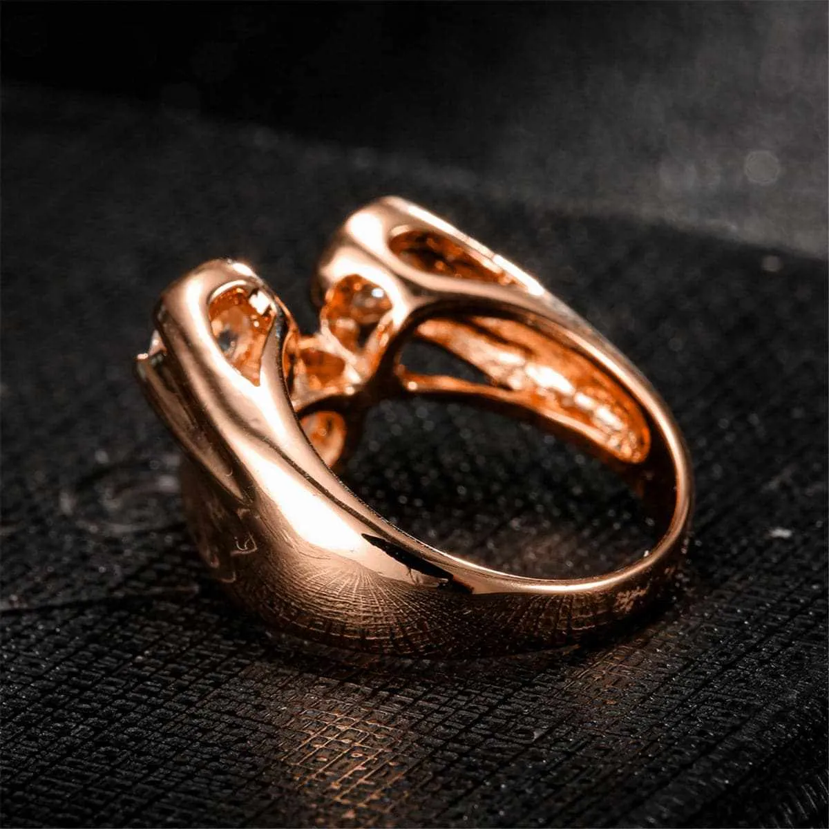 Cubic Zirconia & Rose Goldtone Geometric Ring sold by Zulily