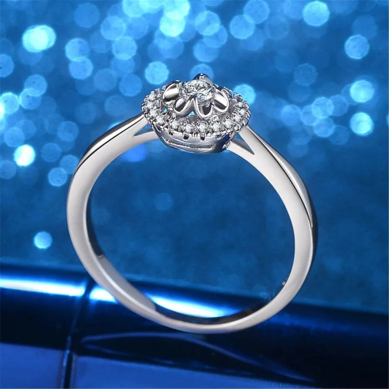 Cubic Zirconia & Silvertone Flower Ring made by Zulily