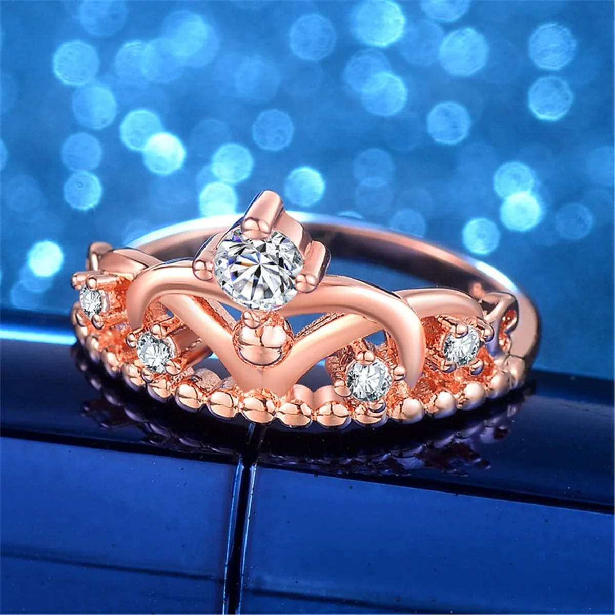Cubic Zirconia & Rose Goldtone Crown Ring sold by Zulily product image thumbnail 2