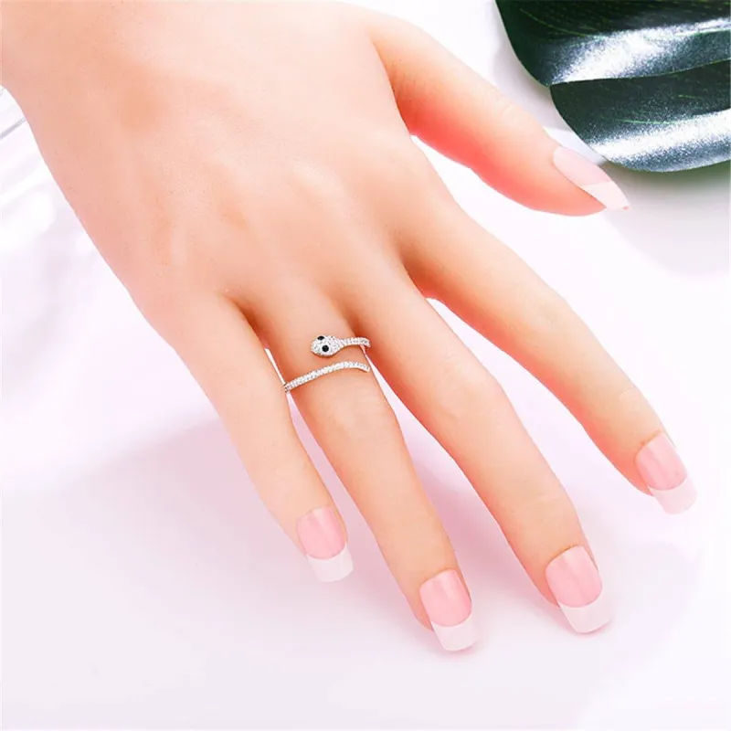 Cubic Zirconia & Rose Goldtone Snake Ring made by Zulily