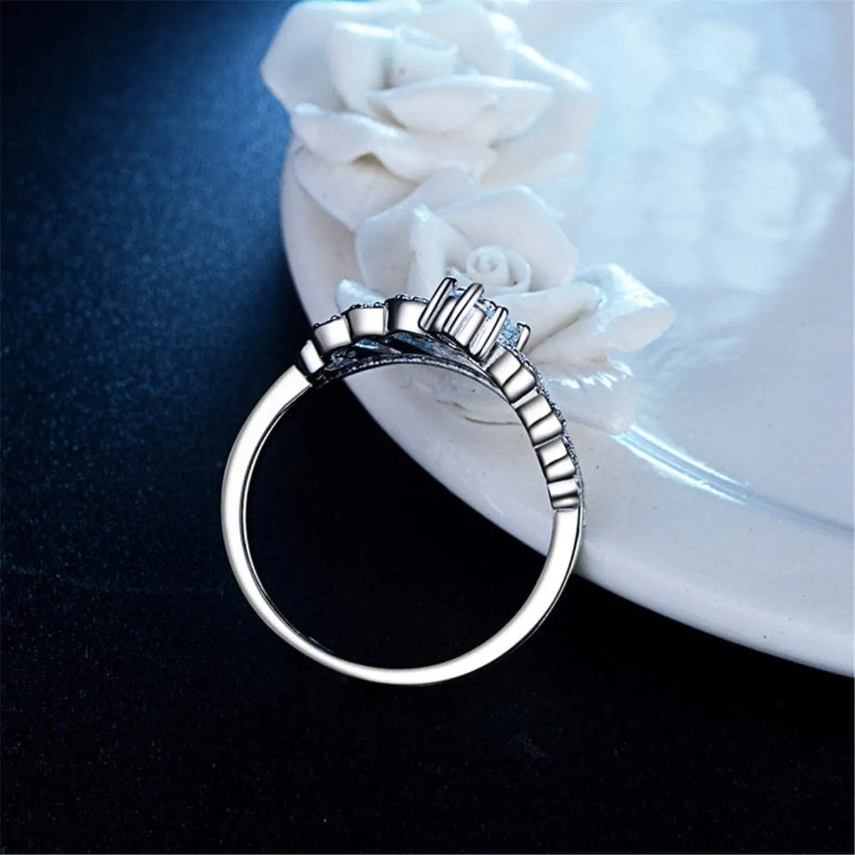 Cubic Zirconia & Silvertone Crown Ring sold by Zulily product image thumbnail 2