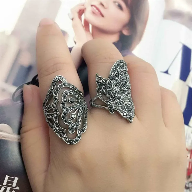 Cubic Zirconia & Silvertone Butterfly Band Ring made by Zulily