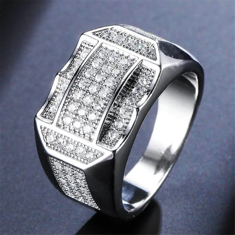 Cubic Zirconia & Silvertone Pavé Band made by Zulily