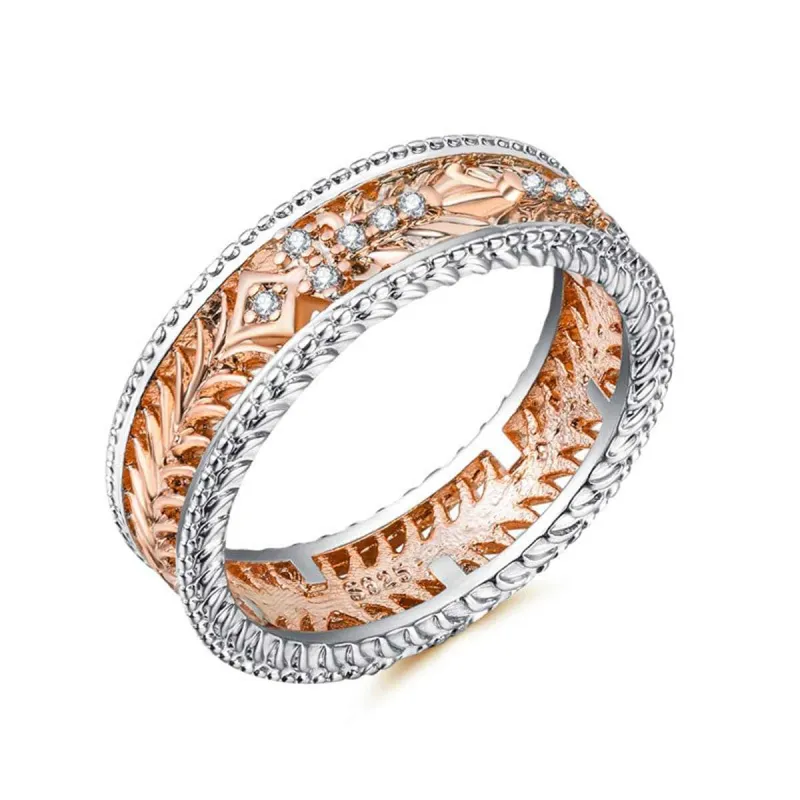 Cubic Zirconia & Two-Tone Filigree Band made by Zulily