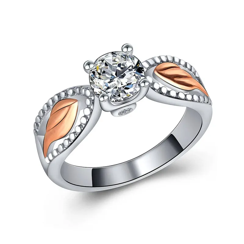 Cubic Zirconia & Two-Tone Wing Ring made by Zulily