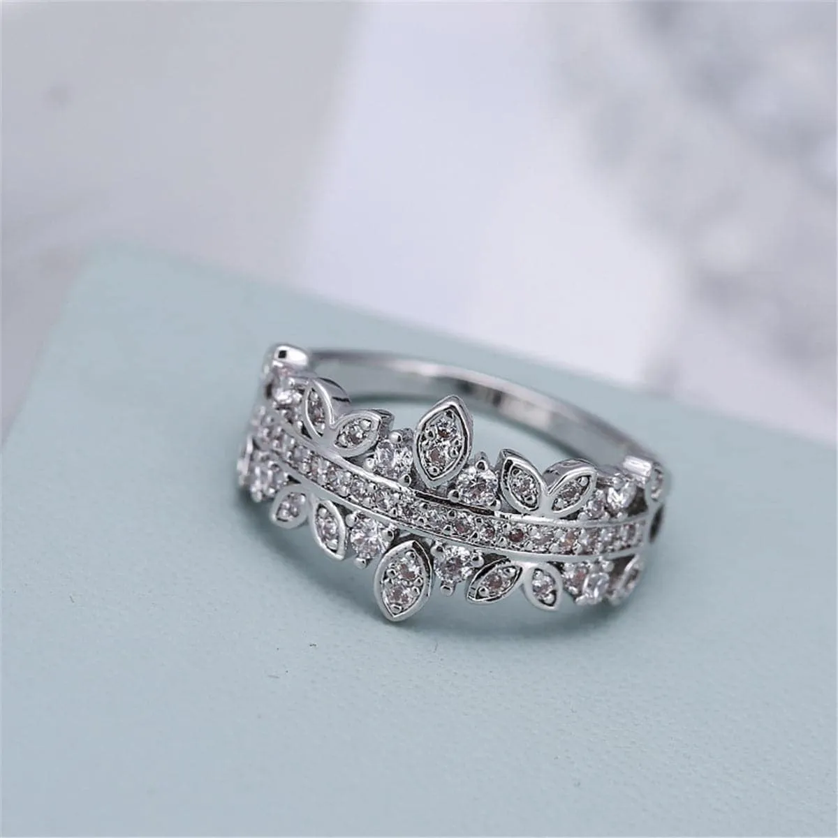 Cubic Zirconia Botany Wide-Band Ring sold by Zulily product image thumbnail 2