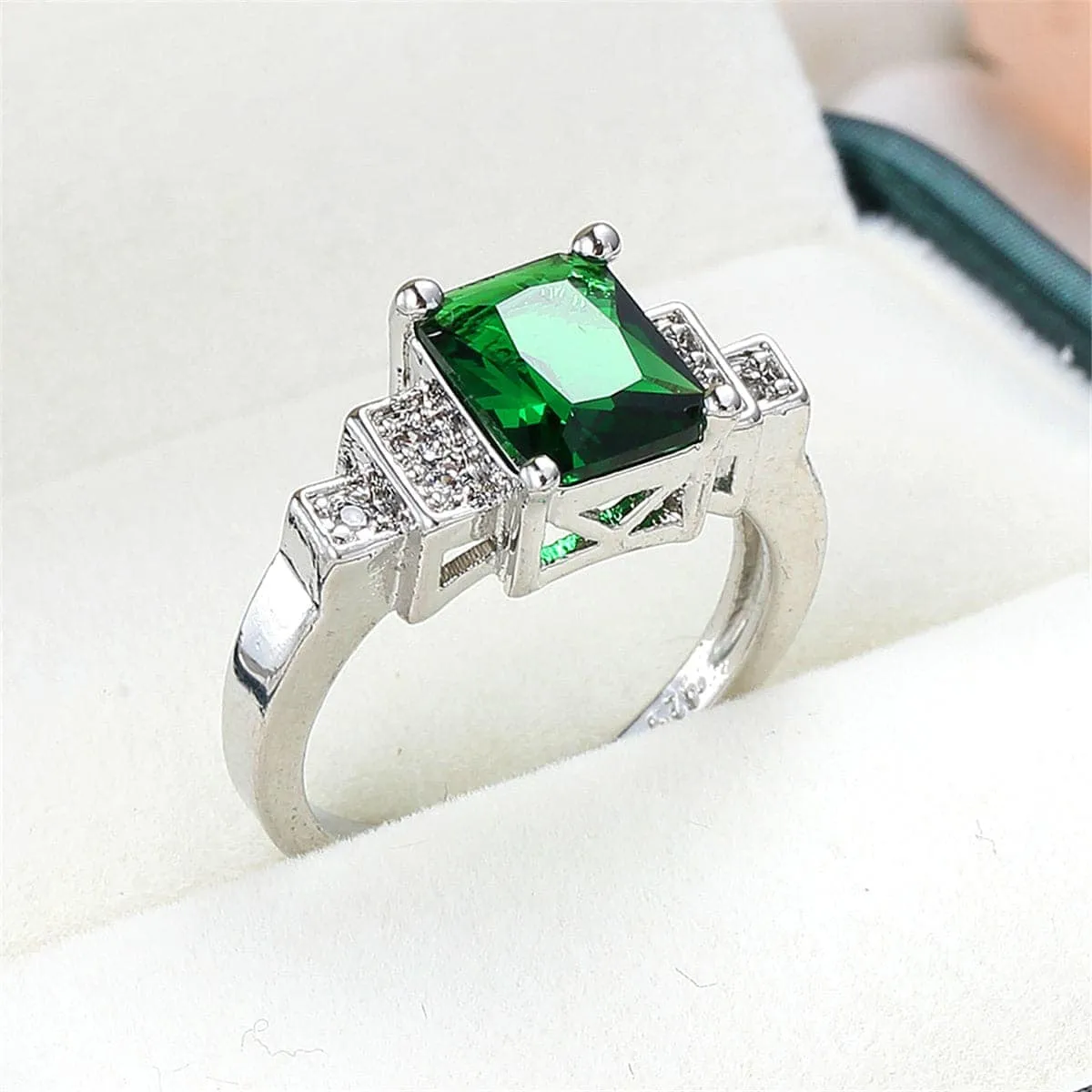 Emerald Cubic Zirconia & Crystal Ring sold by Zulily product image thumbnail 2