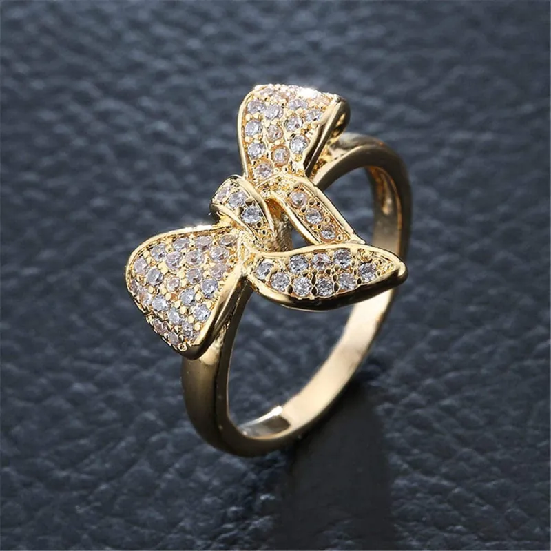 Cubic Zirconia Bow Ring made by Zulily