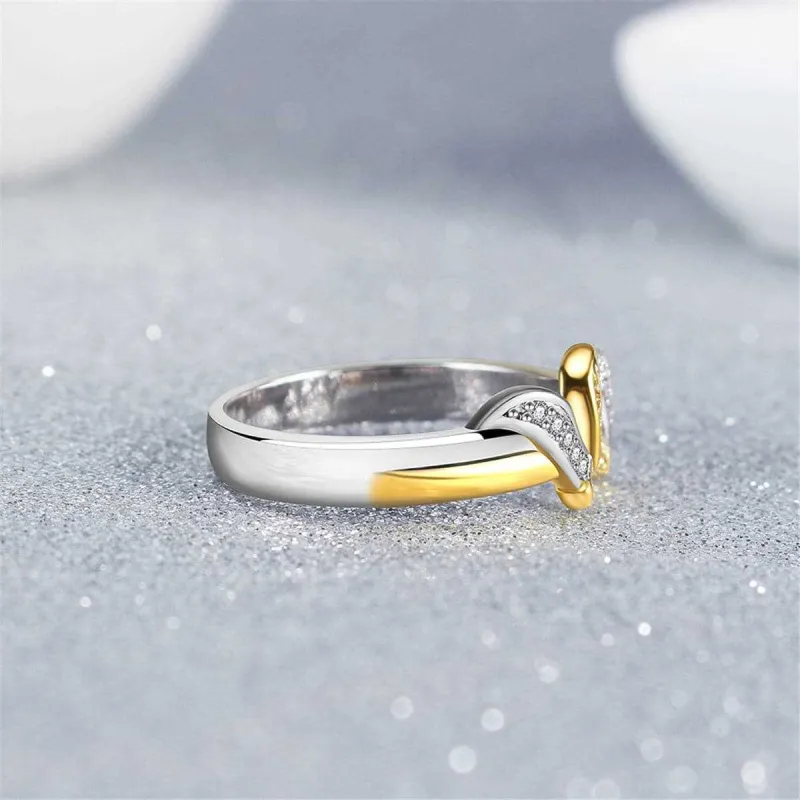 Cubic Zirconia & Two-Tone Ribbon Ring made by Zulily