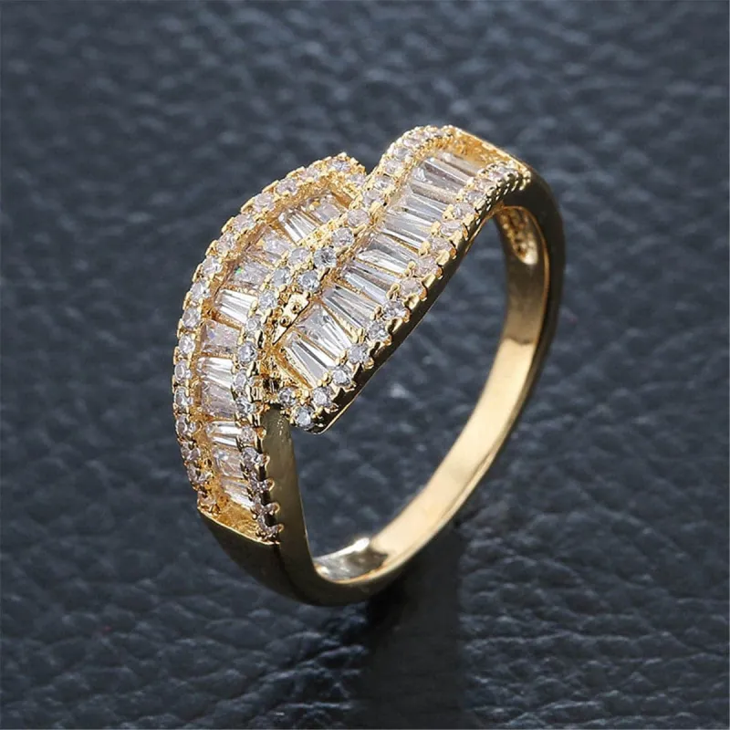 Cubic Zirconia Rattan Stacked-Band Ring made by Zulily