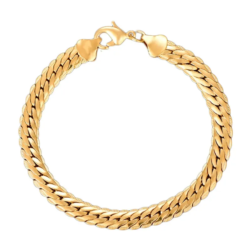 Goldtone Figaro Herringbone Bracelet made by Zulily