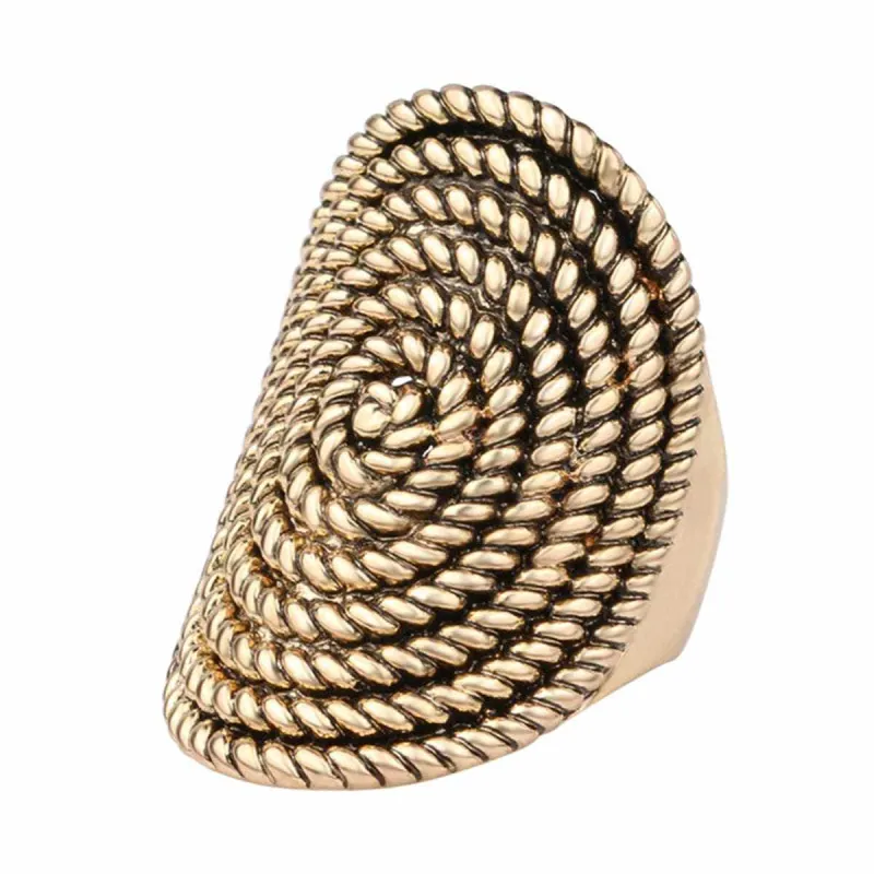 Goldtone Spiral Rope Statement Ring made by Zulily
