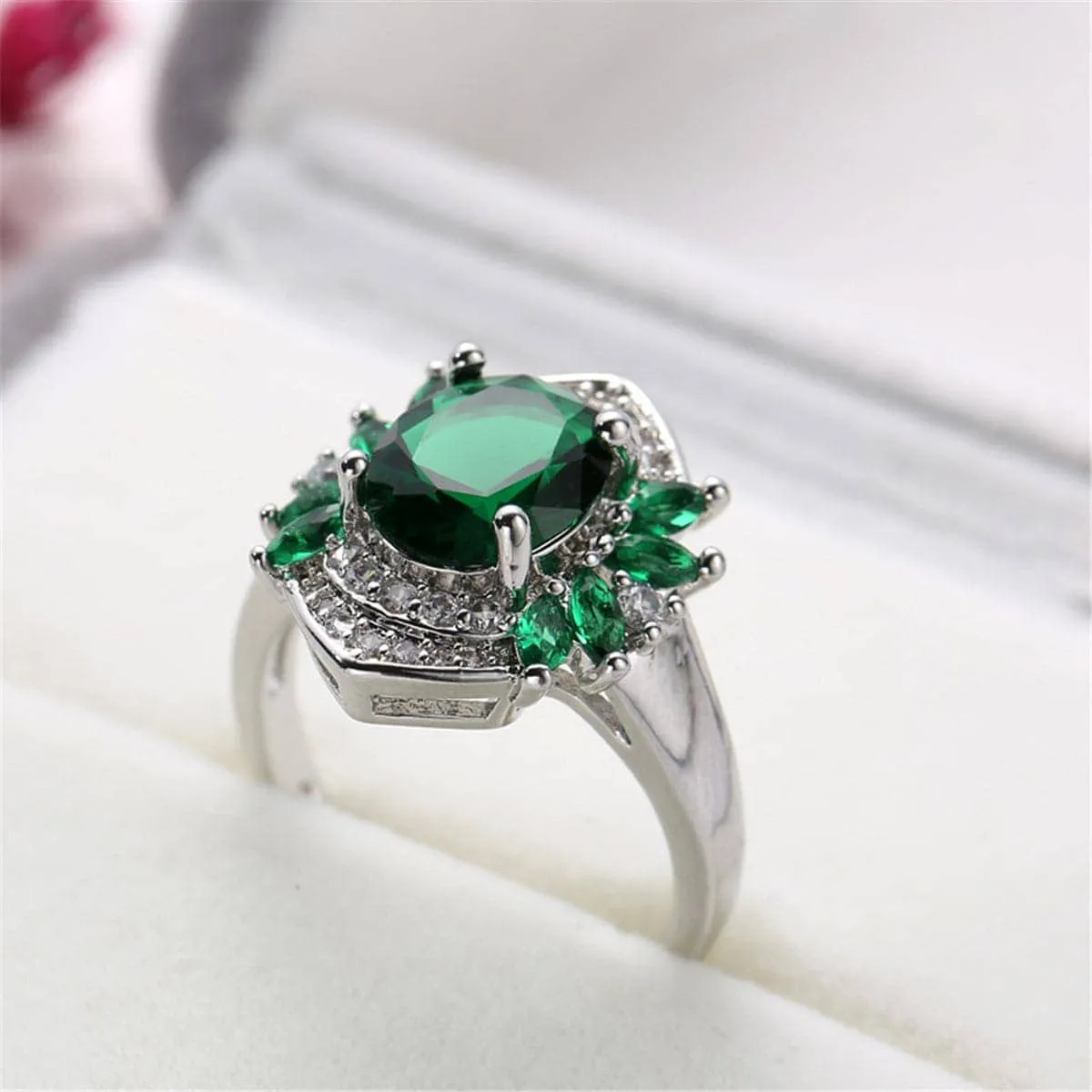 Green Crystal & Cubic Zirconia Botany Ring sold by Zulily product image thumbnail 2