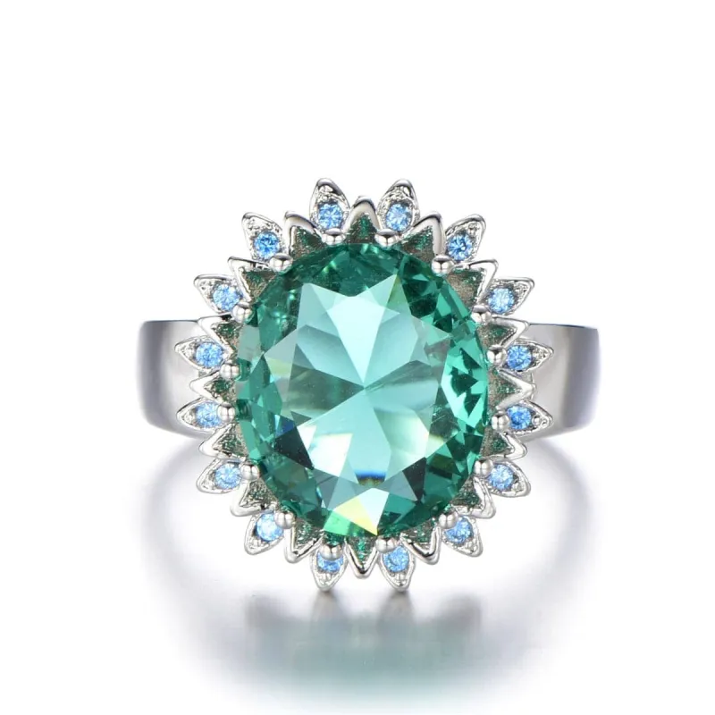 Green Crystal & Cubic Zirconia Floral Ring made by Zulily