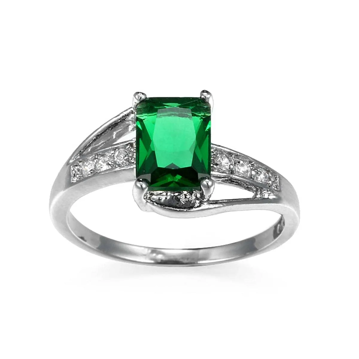 Green Crystal & Cubic Zirconia Rectangle-Cut Ring sold by Zulily product image thumbnail 5