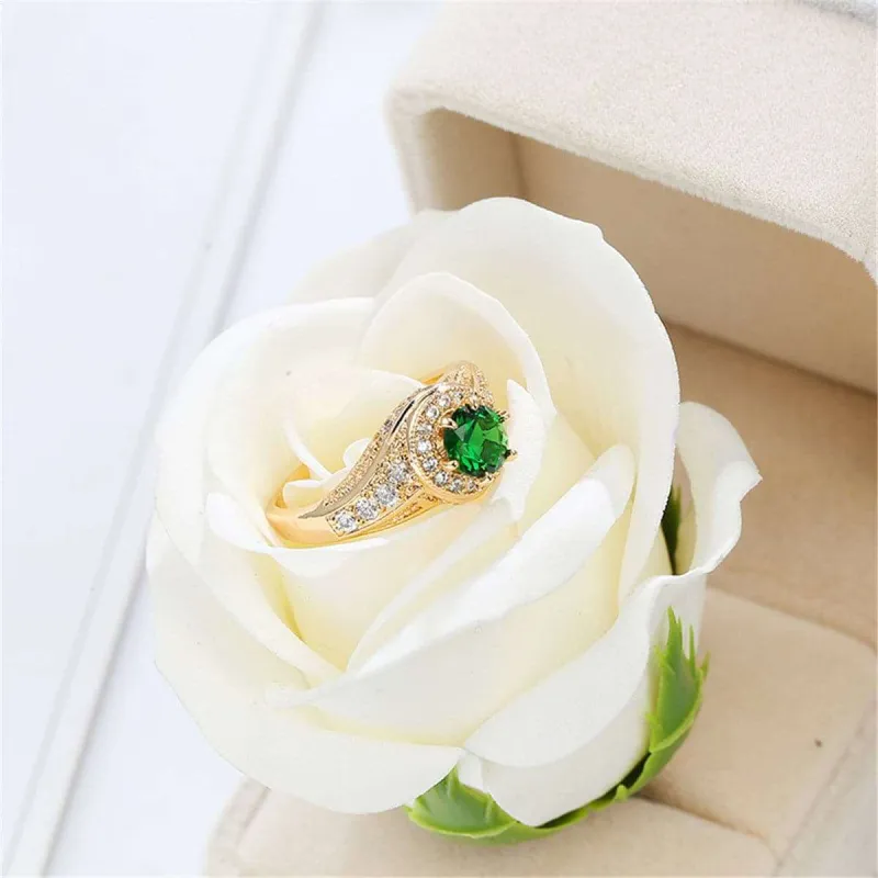 Green Crystal & Cubic Zirconia Twist Halo Ring made by Zulily