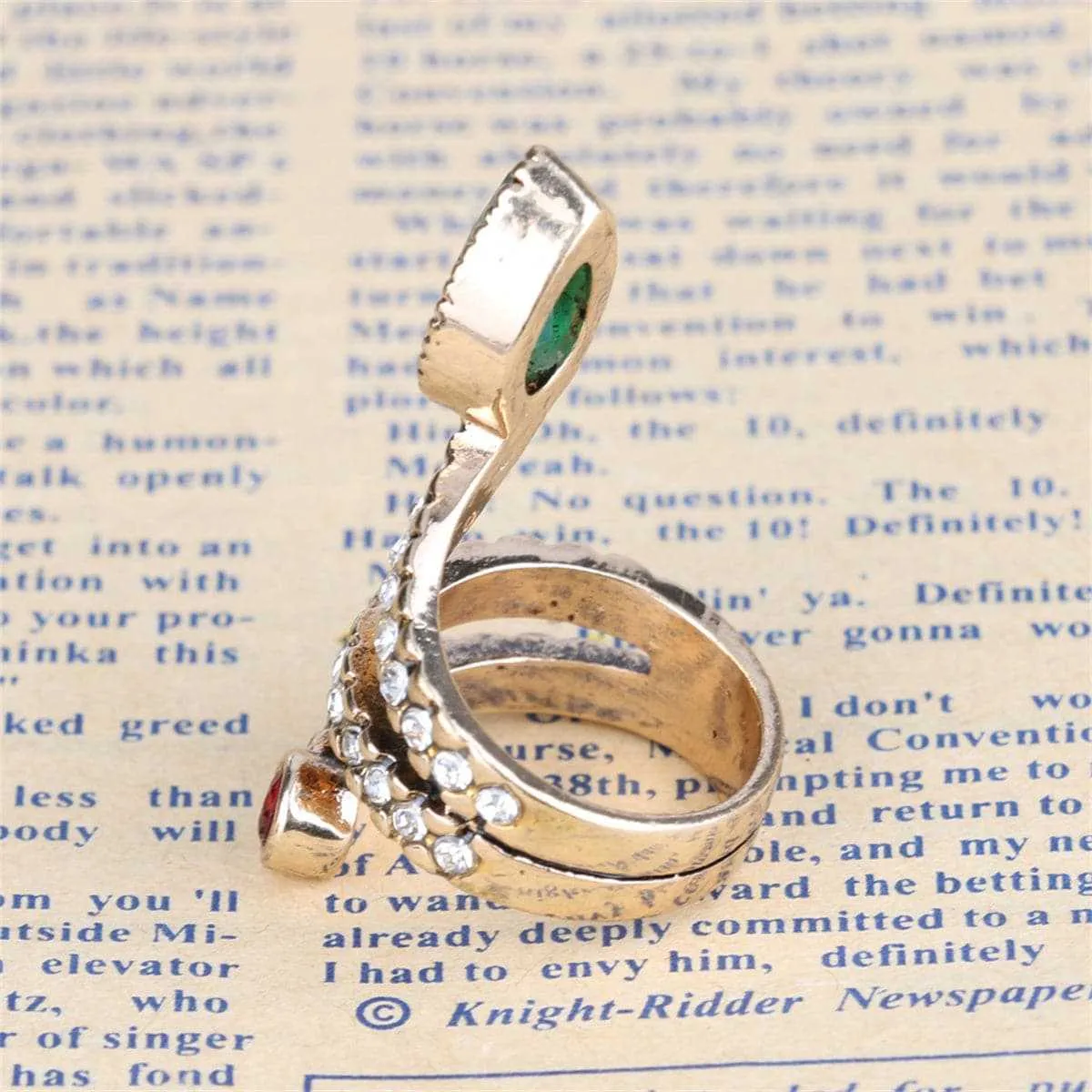 Green Crystal & Cubic Zirconia Snake Band Ring sold by Zulily product image thumbnail 3