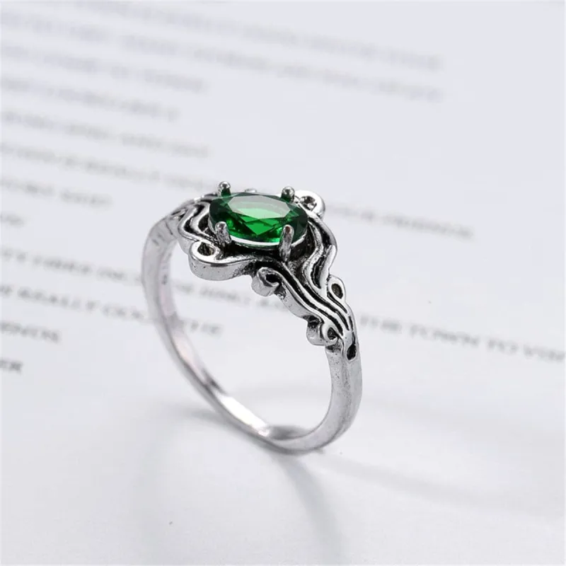 Green Crystal Wavy Band Ring made by Zulily
