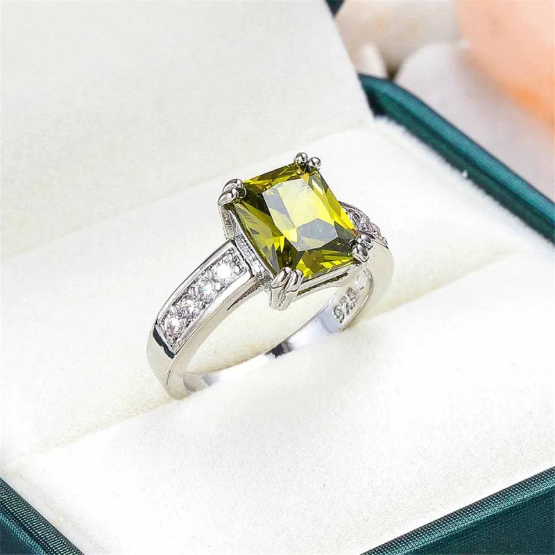 Green Cubic Zirconia & Crystal Ring made by Zulily
