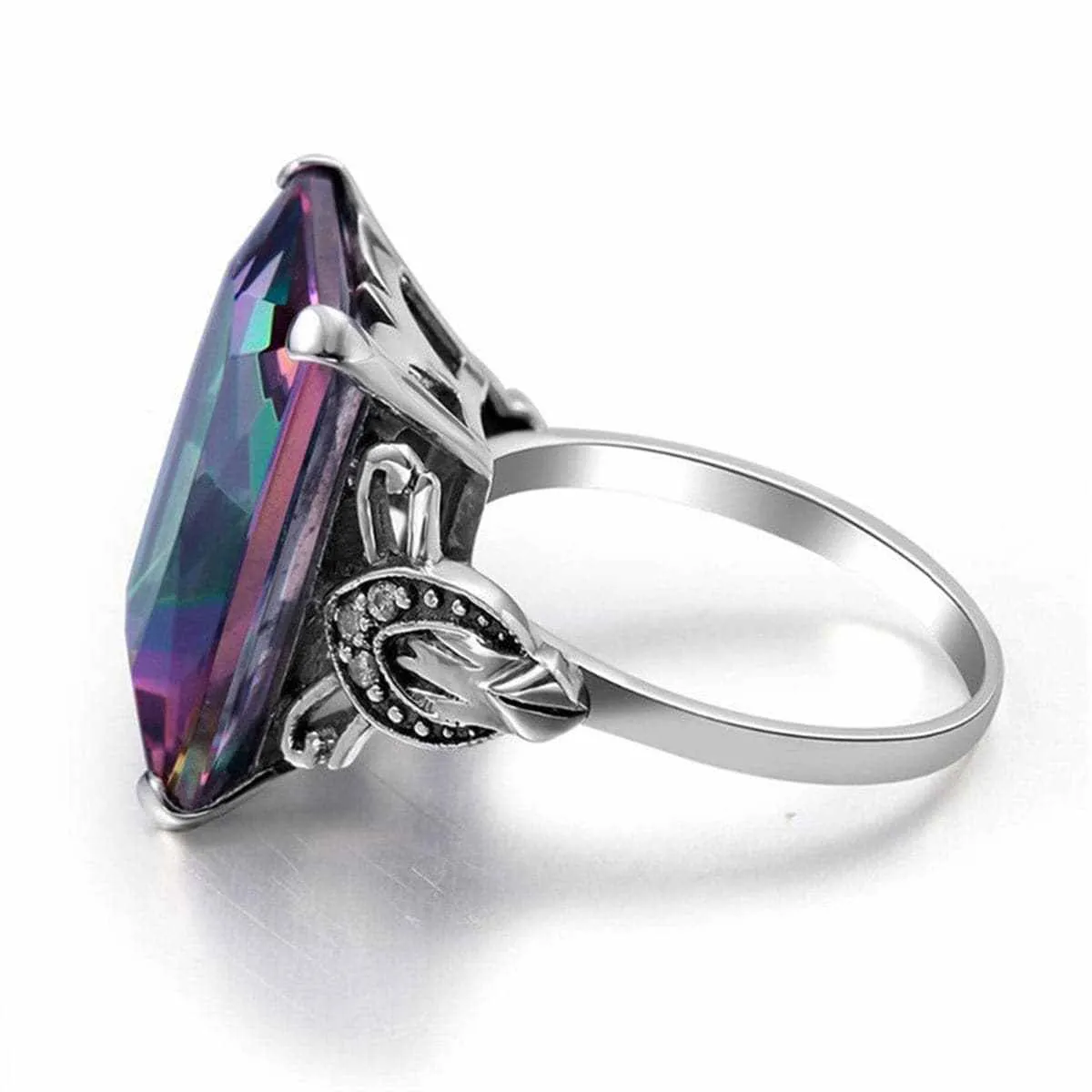Jewel-Tone Crystal & Silvertone Princess-Cut Ring sold by Zulily product image thumbnail 2
